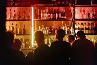 Close up of the bar counter atmosphere